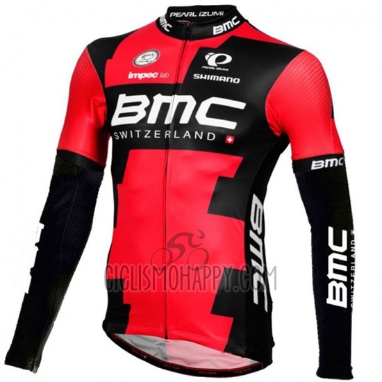 BMC Cycling Jersey Bib Tight 2016 Long Sleeve Black and Red